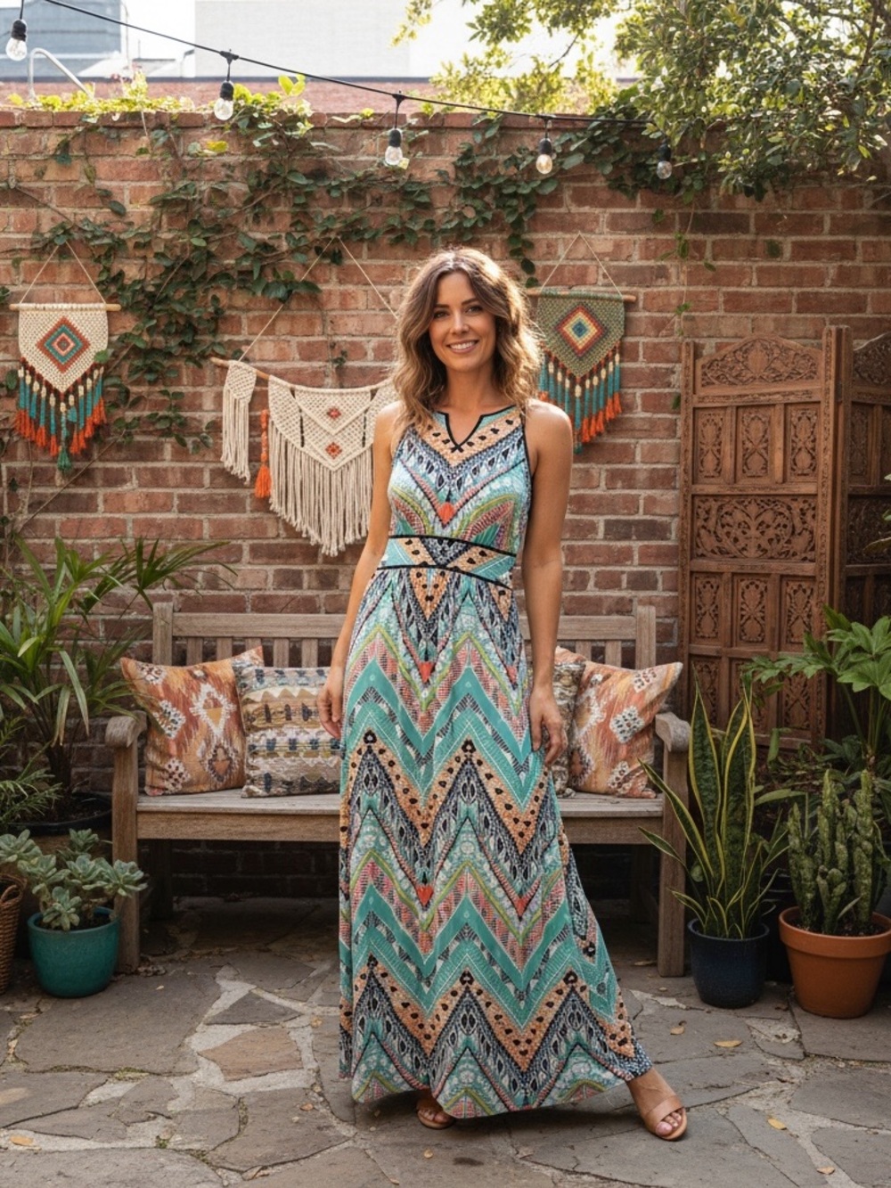 Felicity & Coco Chevron Maxi Dress